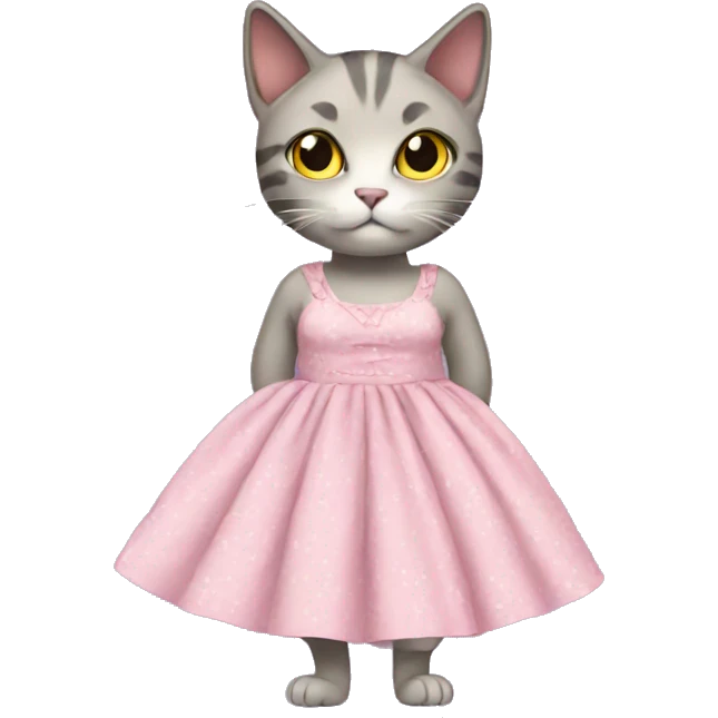 Cat wearing a dress emoji