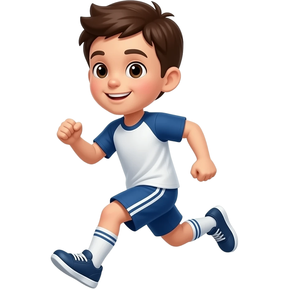hazme un niño  con camiseta de esportista corriendo emoji