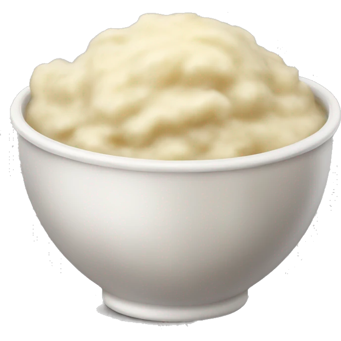 A bowl of mashed potatoes and gravy emoji