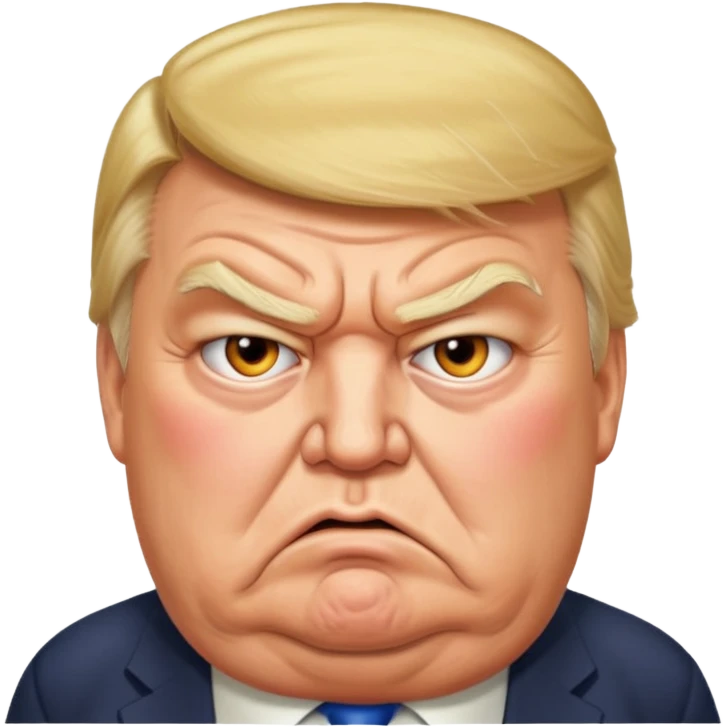 uSE THIS AS A REFERENCE PICTURE TO CREATE AN ANGRY, ELDERLY, OBESE DONALD TRUMP EMOJI emoji