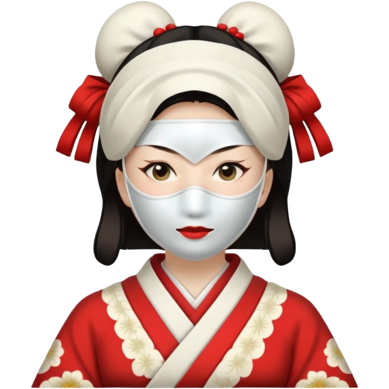japaneses old culture woman with white mask emoji