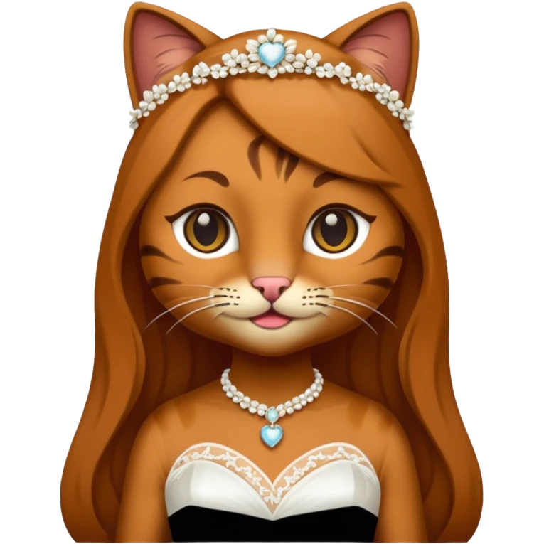 brown cat bride emoji
