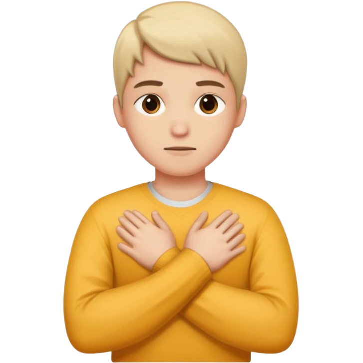 A person crosses their arms over their chest, forming a cross. emoji