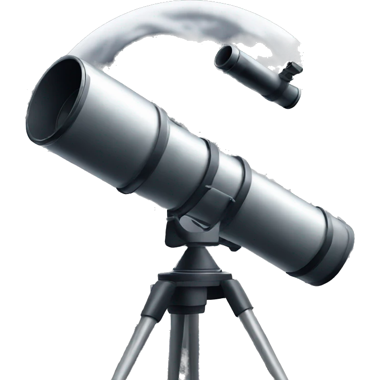 Telescope with moon emoji