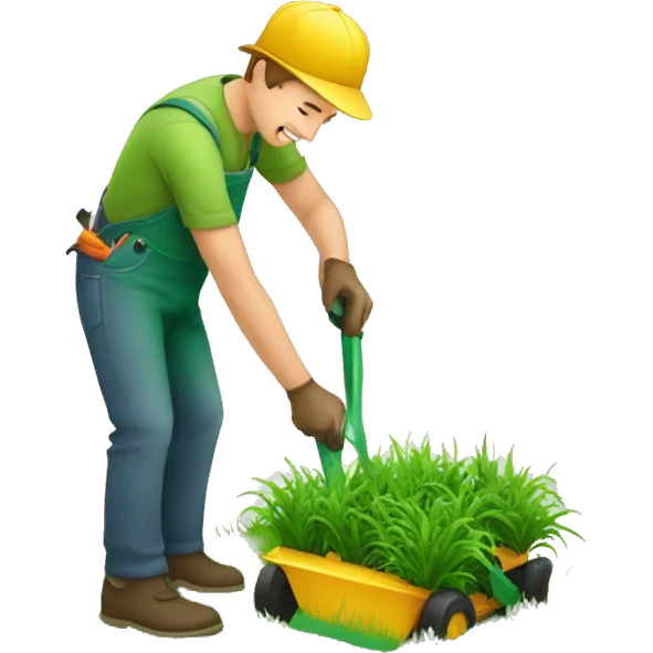 Gardener trimming grass emoji