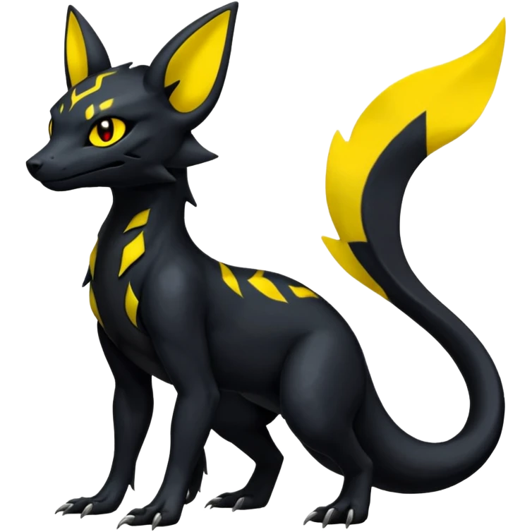 Dark Edgy Salandit-Umbreon-Fakémon-hybrid-creature (full body)  emoji