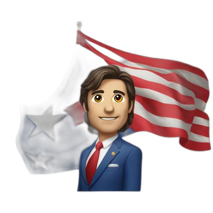 Javier milei con bandera libertaria emoji