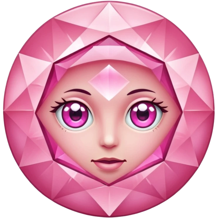 pink diamond with eyes but no face and beautiful emoji