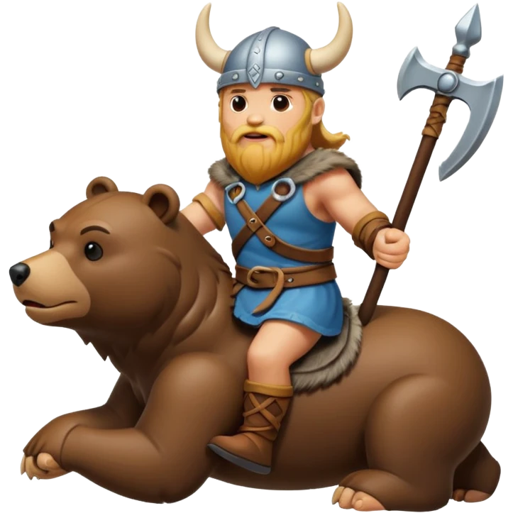 Viking riding bear emoji
