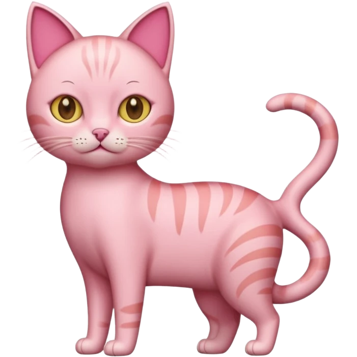 pink cat full body short hair emoji