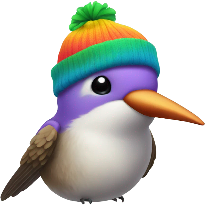 Humming bird wearing a beanie  emoji