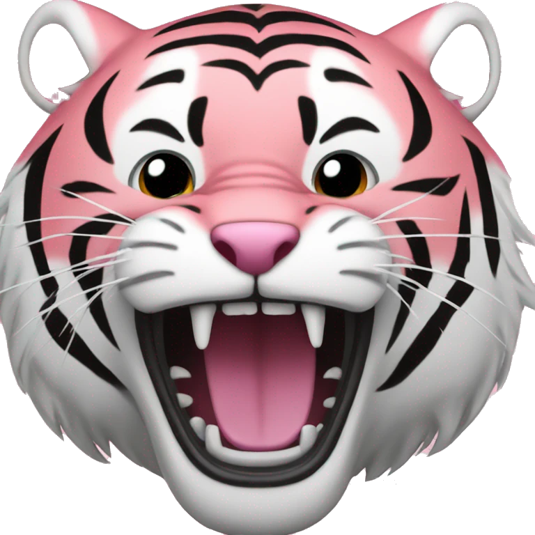pink tiger roaring  emoji