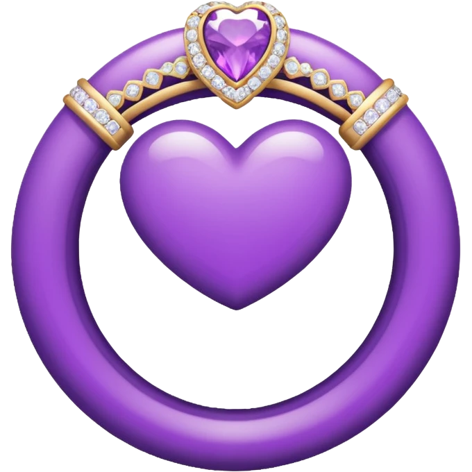 anel de casamento branco e roxo emoji