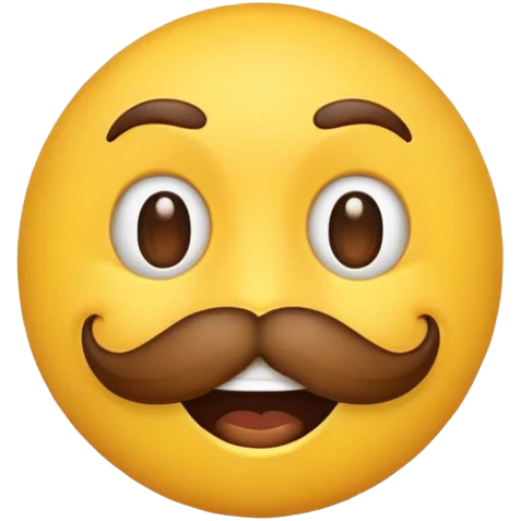 Yellow emoji with a brown mustache  emoji