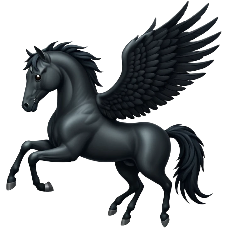 A black flying horse emoji