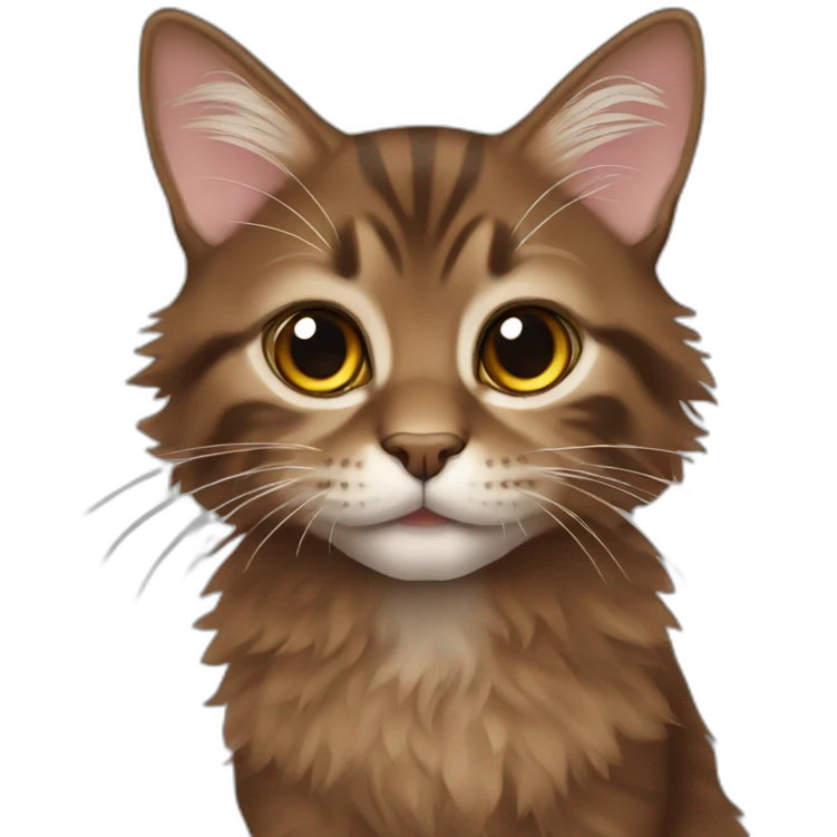 Tiny brown maincoon cat emoji