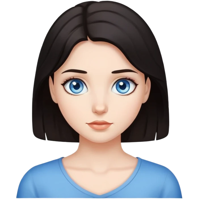 Pretty girl with blue eyes dark hair  emoji