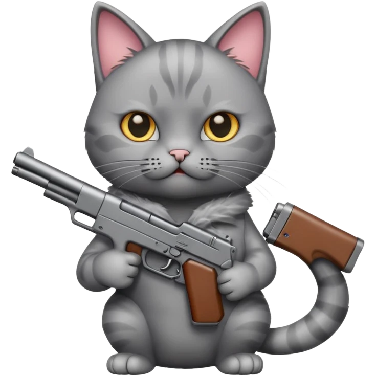 Cat with a gun emoji