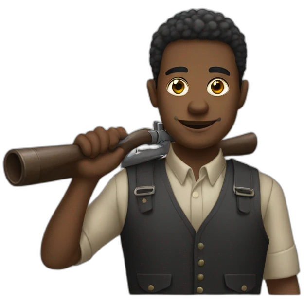 Negro calvo con perilla emoji