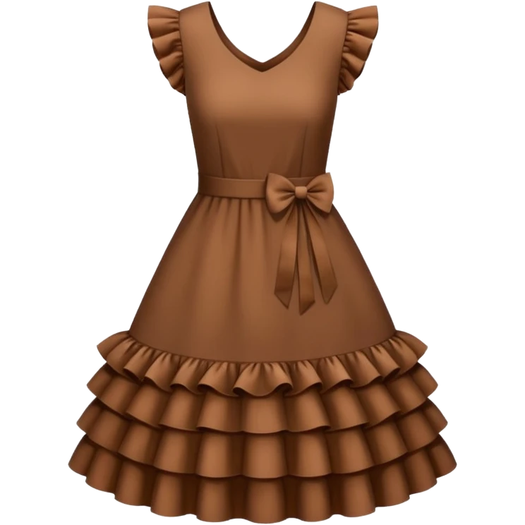 brown dress with ruffles emoji