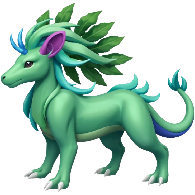 Suicune-Meganium-fusion (full body) emoji