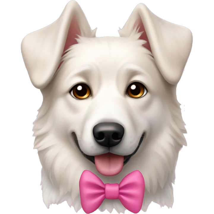 Swiss Shepherd dog gute pink bow emoji