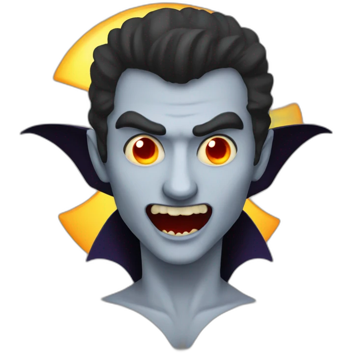 Vampire-with-sun-face emoji