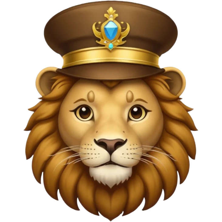 lion wearing hat emoji