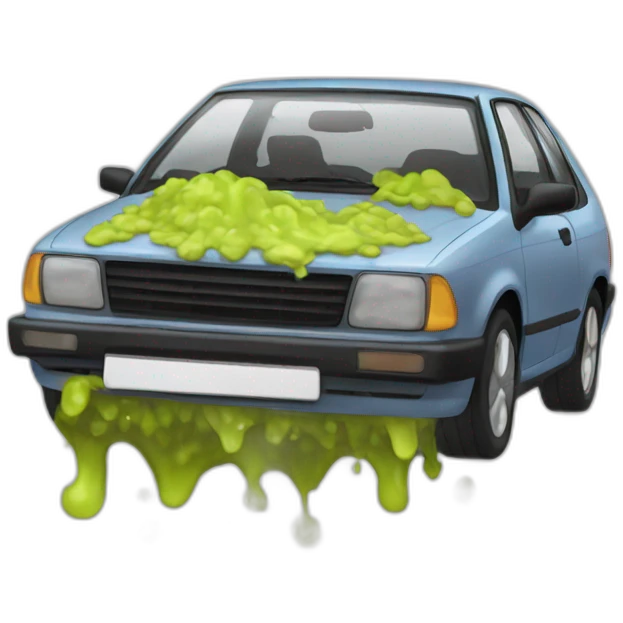 205 car with vomit emoji