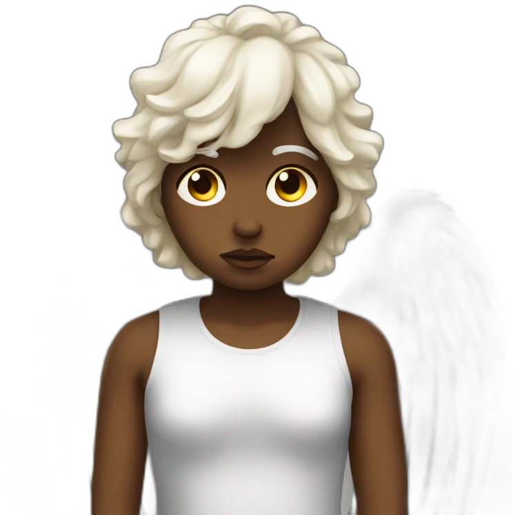 Sad angel black emoji