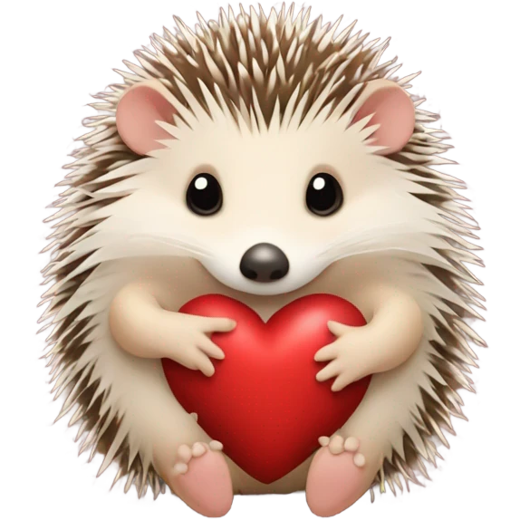 the hedgehog holds the heart emoji