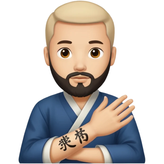 Ingeniero con barba y letra china minipeka  emoji