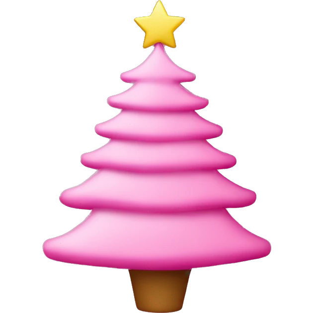 Pink Christmas tree emoji
