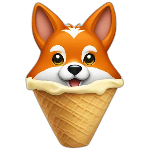 Fox eat ice cream emoji