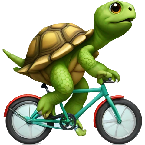 A tortoise riding a bike emoji