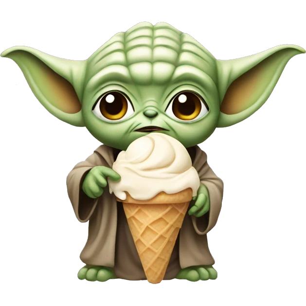 Yoda with ice cream emoji