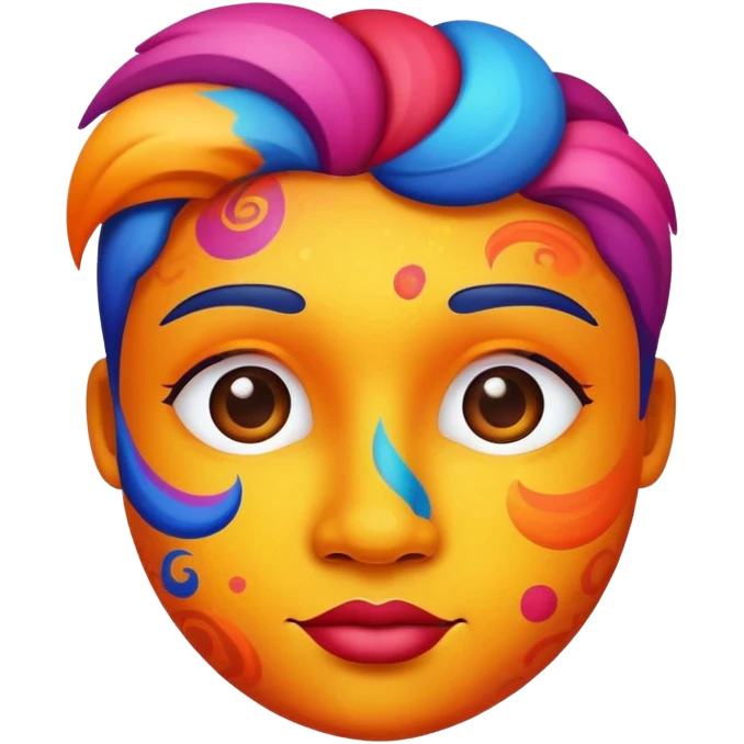 Colorful abstract character with vibrant pigments and patterns emoji