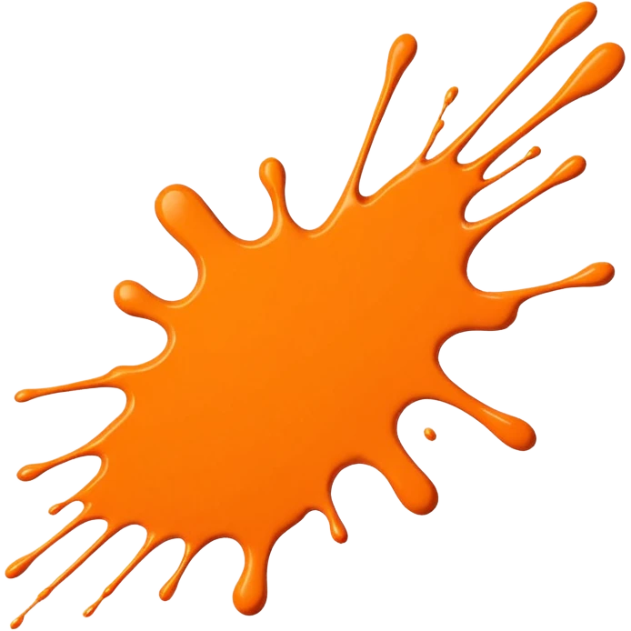 Orange paint splatter emoji