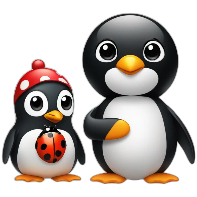 penguin and ladybug emoji