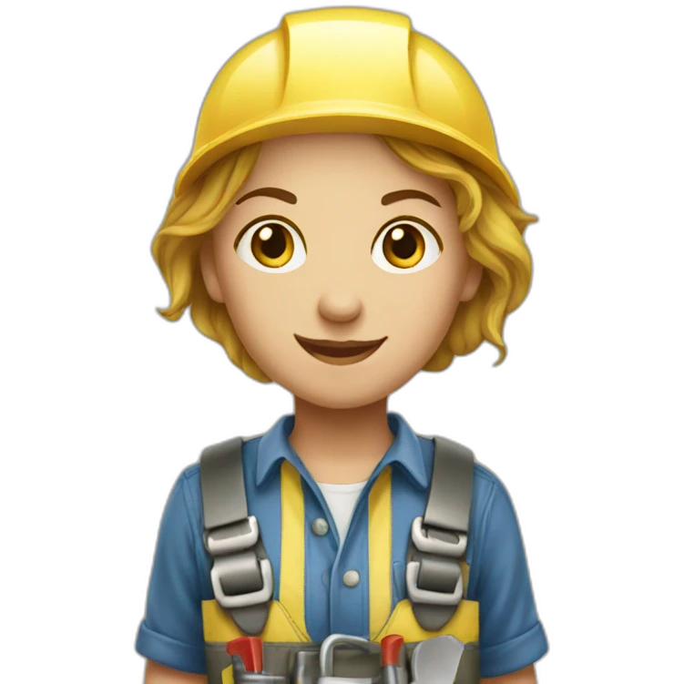 expert standing handyman girl emoji