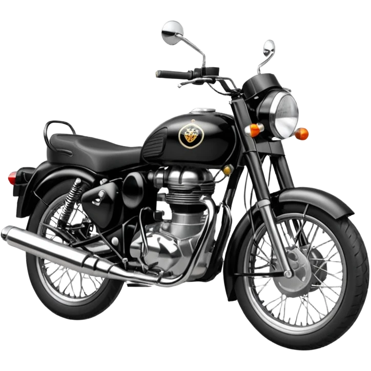 Black royal Enfield with white logo emoji