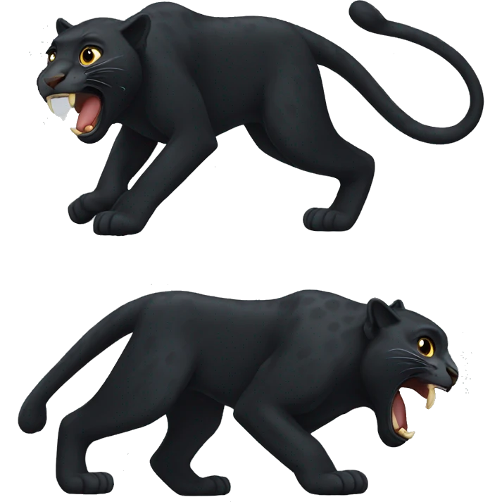 winged black leopard roaring emoji