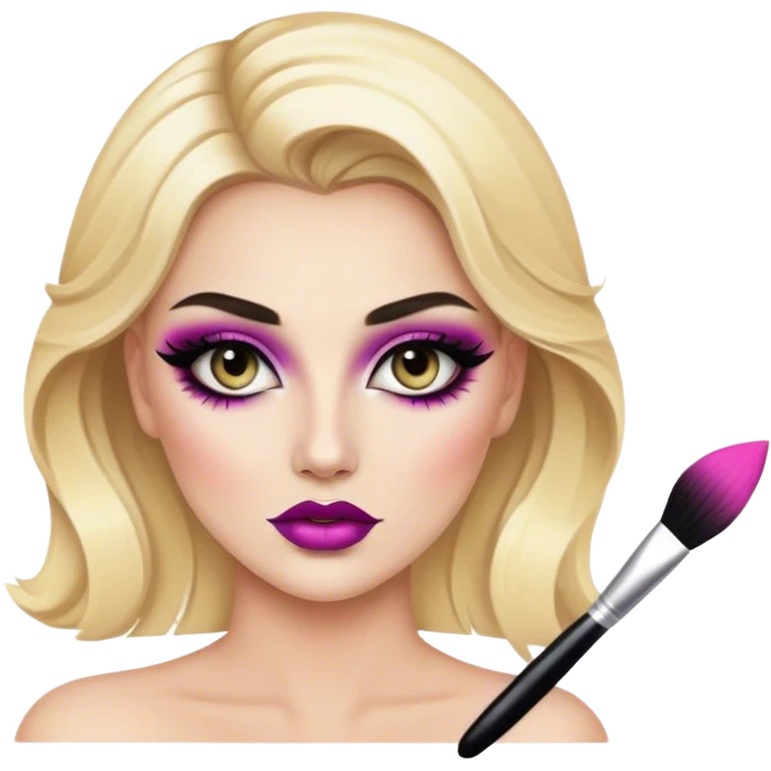 blonde makeup artist, dramatic glamorous makeup emoji