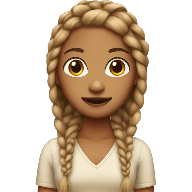 Tan girl with braids  emoji