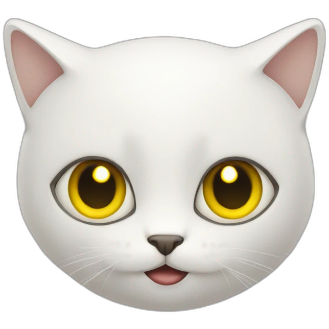 Chat blanc avec des yeux jaunes emoji