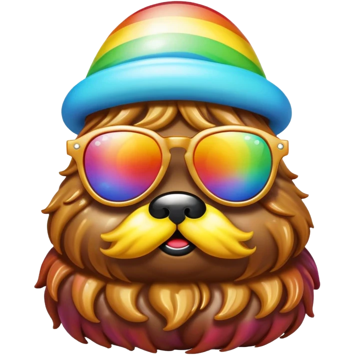 A rainbow poo wearing sunglasses  emoji