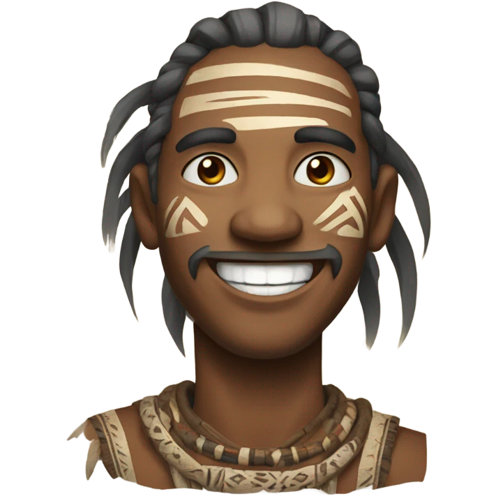 smiling man with tribal paint emoji