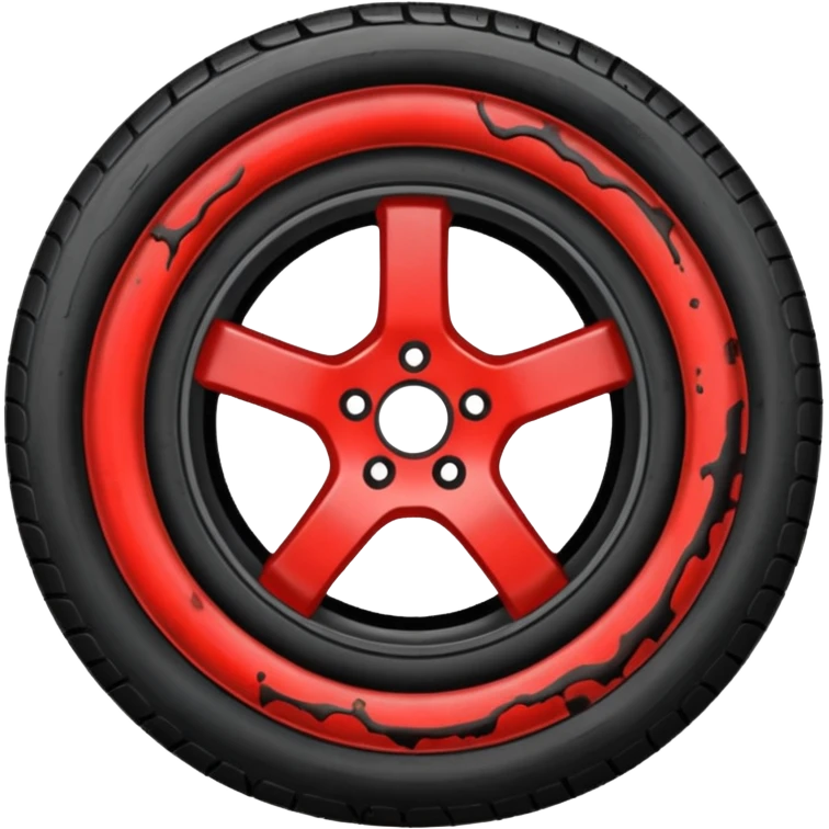tyre with blood stains  emoji
