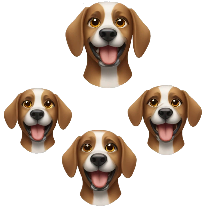 3 dogs that are football fans emoji