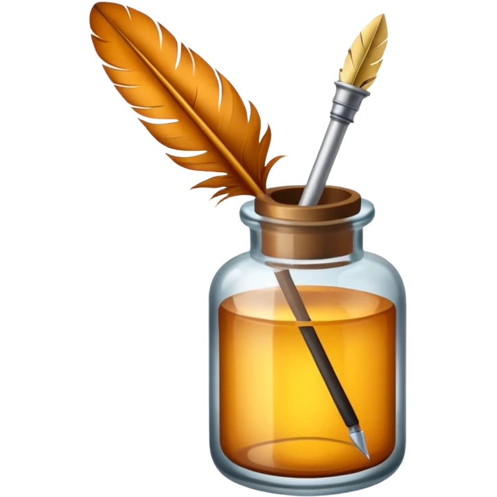 feather quill and ink bottle emoji